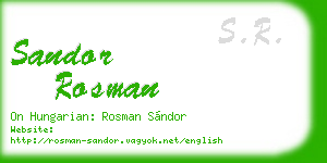 sandor rosman business card